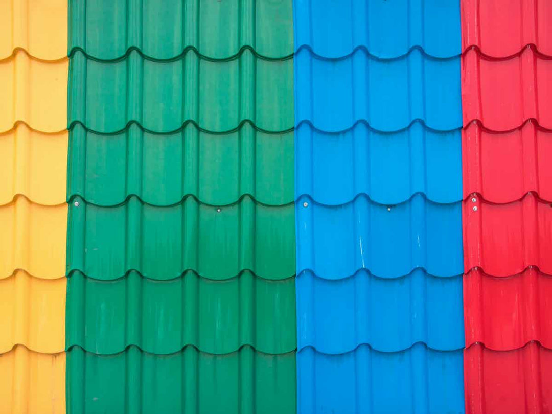 Differently coloured metal roofing